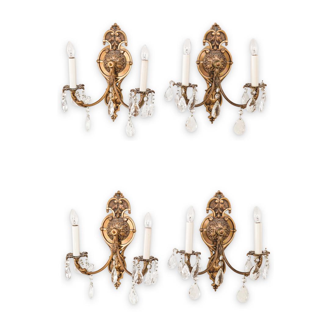 (4Pc) Dore Bronze & Crystal Sconces (1 of 8)