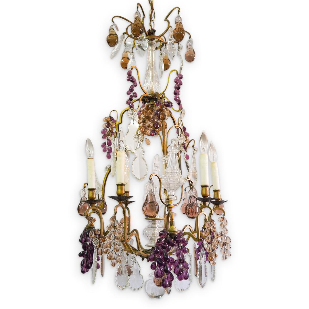 French Bronze & Crystal Grape Cluster Chandelier (1 of 9)