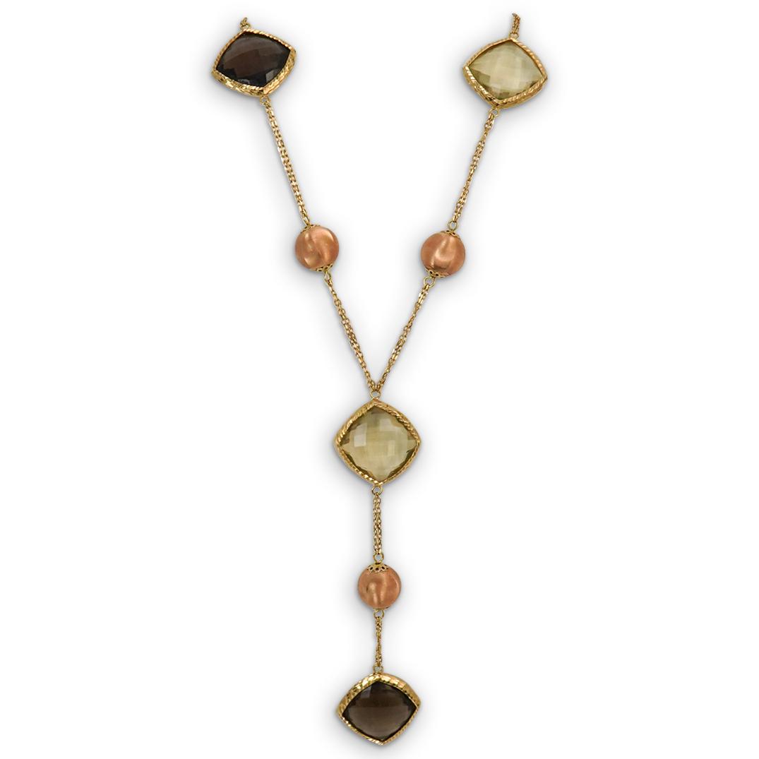 Italian 18k Gold and Topaz Necklace (1 of 5)