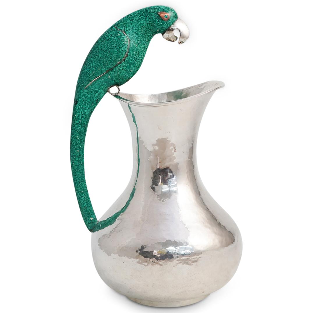 Los Castillo Style Mexican Silver Plate Bird Pitcher (1 of 4)