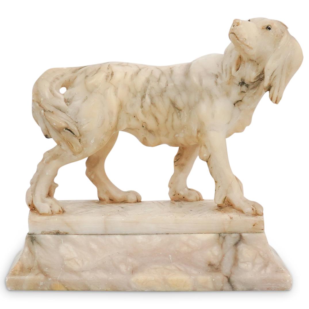 Alabaster Dog Figure Sculpture (1 of 4)
