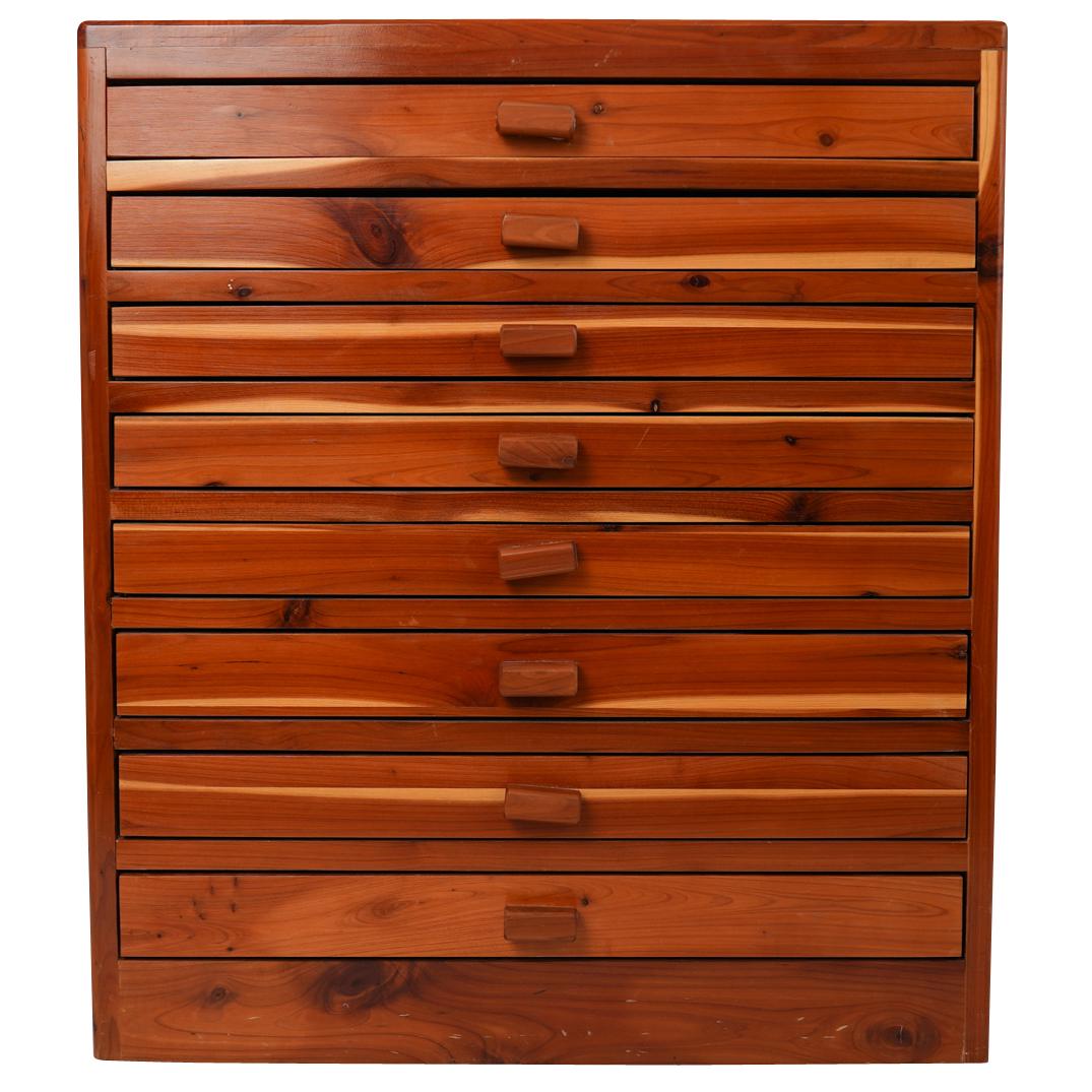 Mid Century Cedar Wood Jewelry Box (1 of 5)