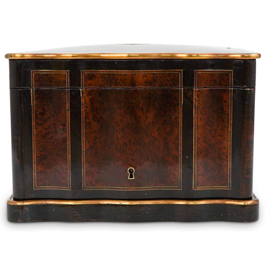 Humidor Boulle Marquetry Wood Cigar Box (1 of 8)