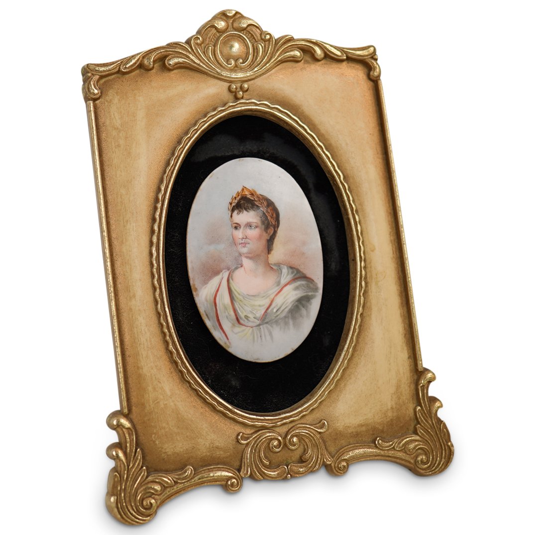 Antique Napoleon Portrait Porcelain Plaque (1 of 2)