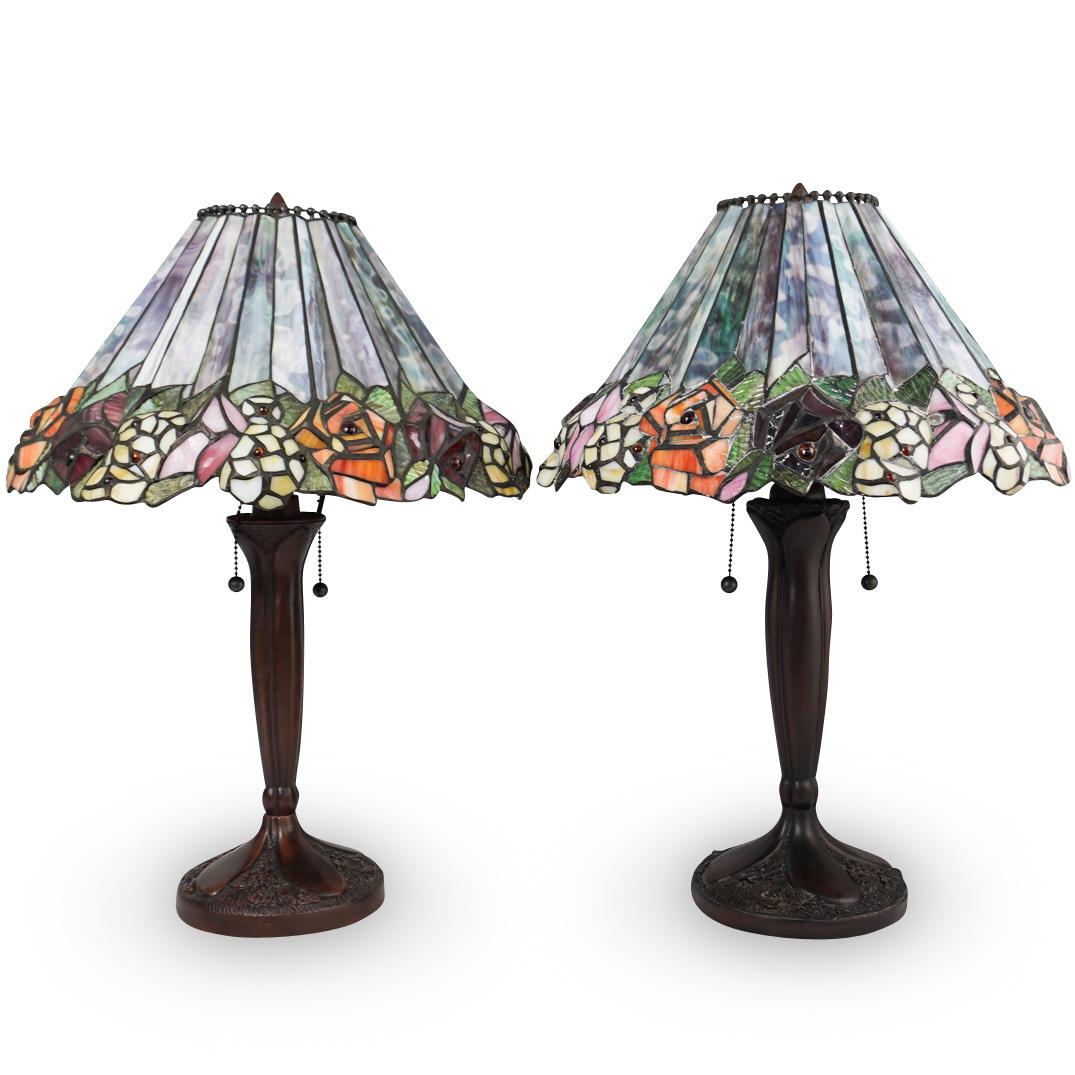 Pair Of Tiffany Style Lamp (1 of 5)