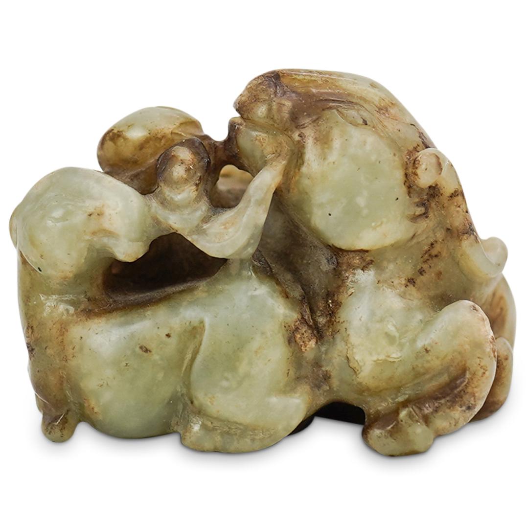 Antique Chinese Carved Archaic Jade Ram (1 of 3)