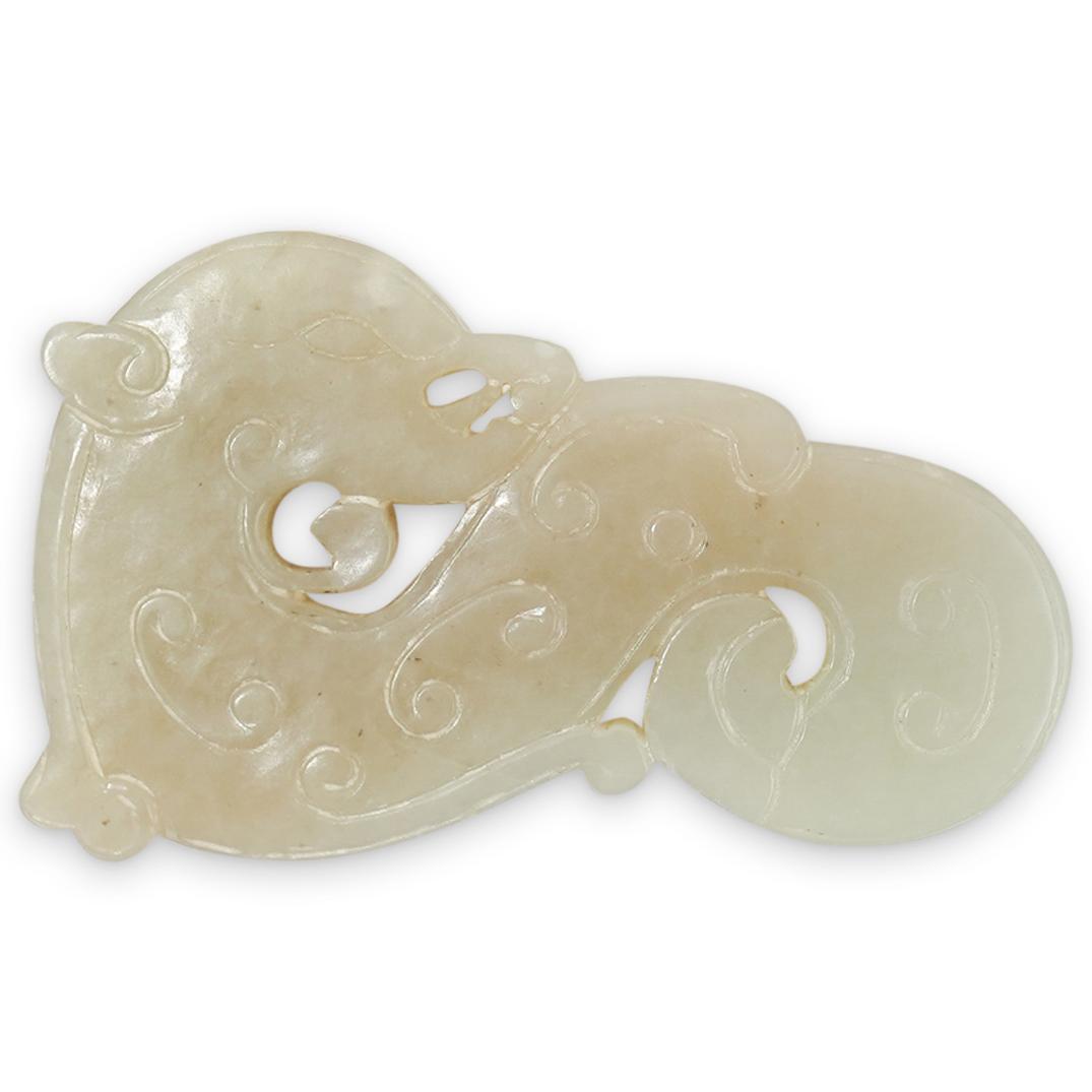 Antique Chinese Carved Celadon Jade Dragon (1 of 2)