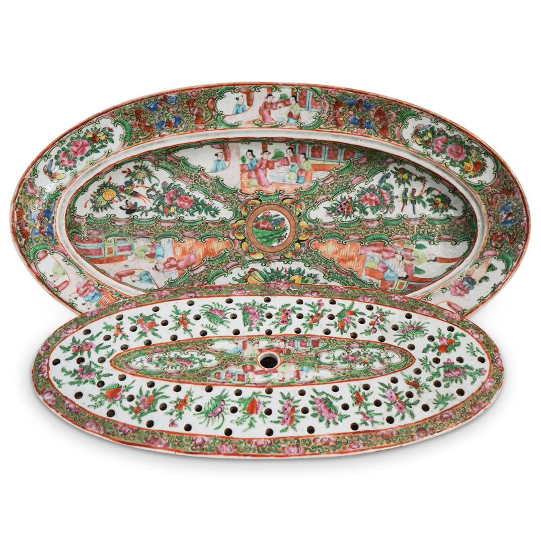 Rose Medallion Double Layer Fish Serving Platter (1 of 6)