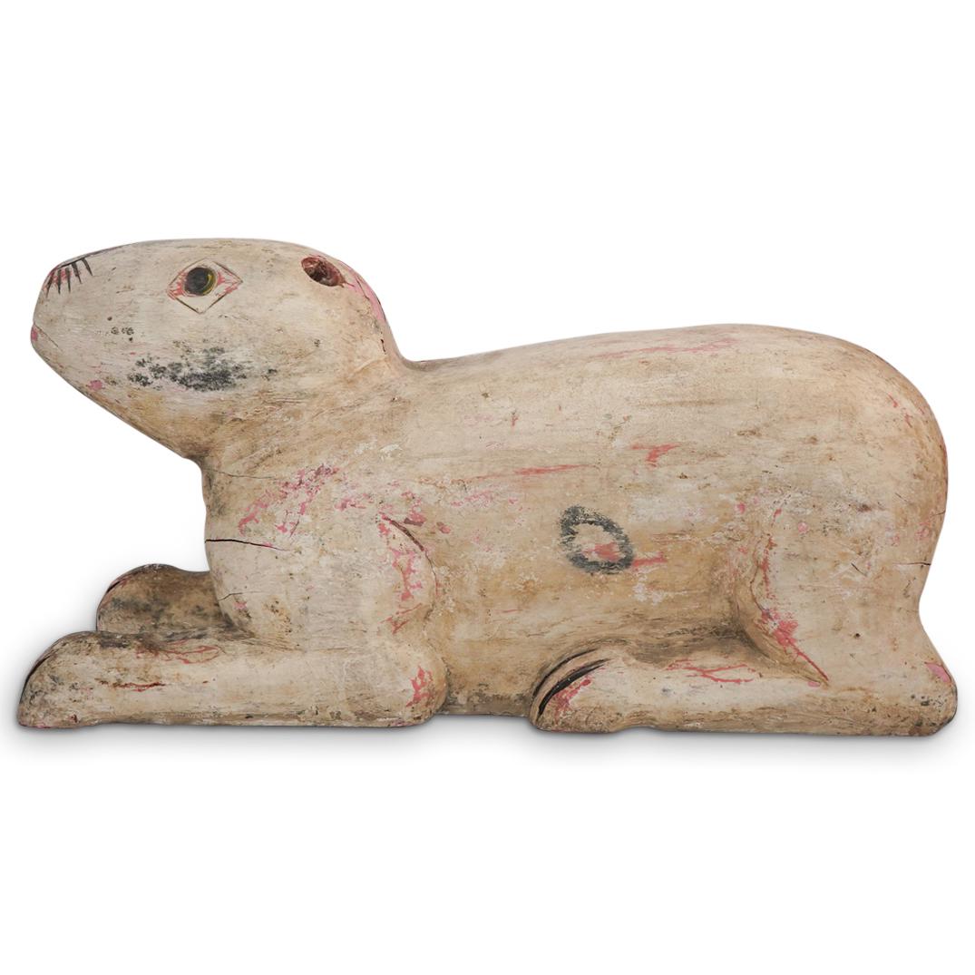 Primitive Polychrome Carved Animal Statue (1 of 11)