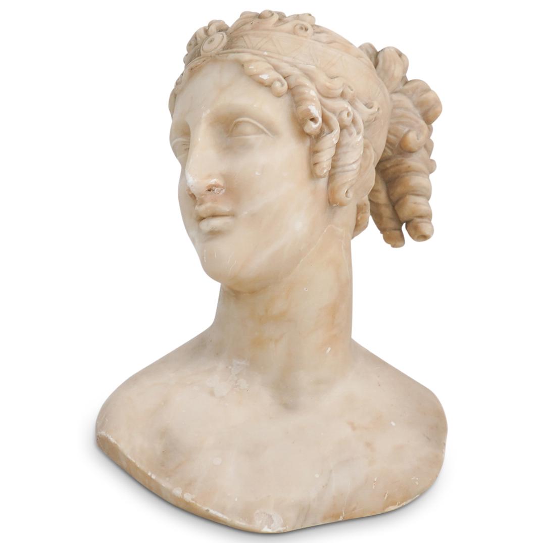 Italian Carved Figural Marble Bust (1 of 5)