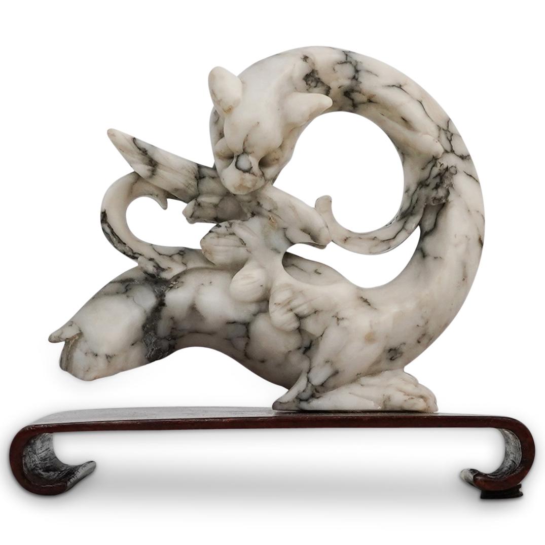 Antique Italian Carved Marble Serpent Sculpture (1 of 6)