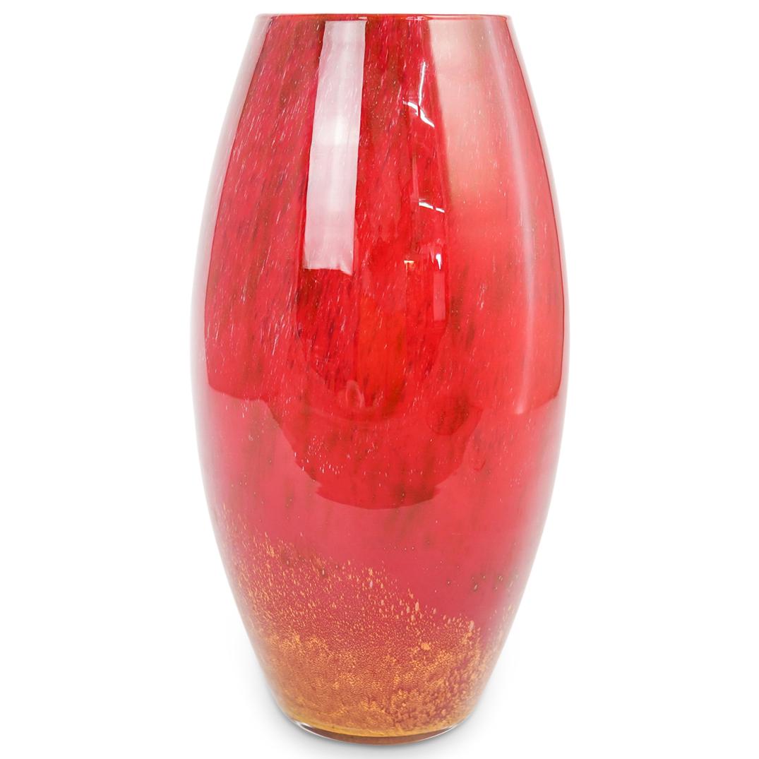 Murano Large Red Crystal Art Glass Vase (1 of 4)
