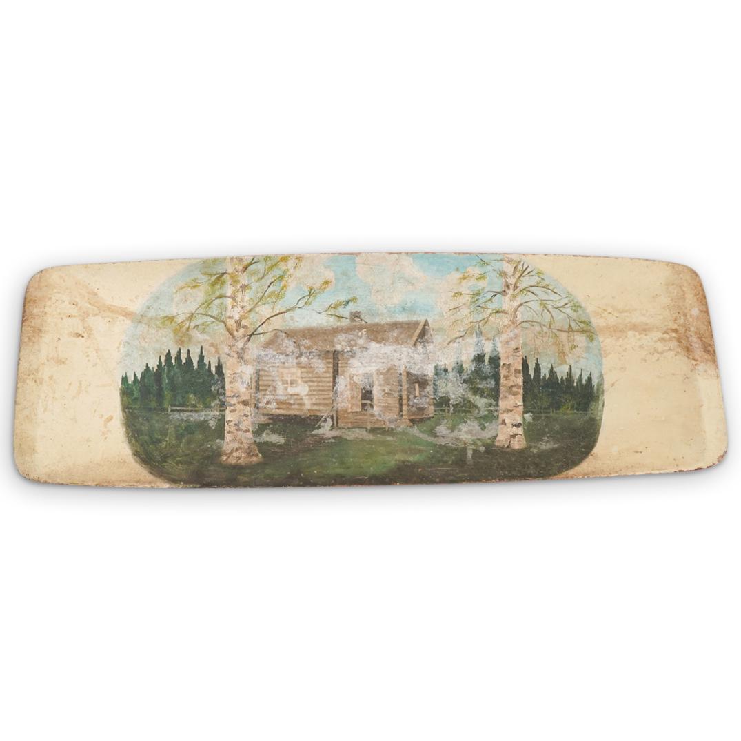 Folk Art Wood Trench Bowl (1 of 6)