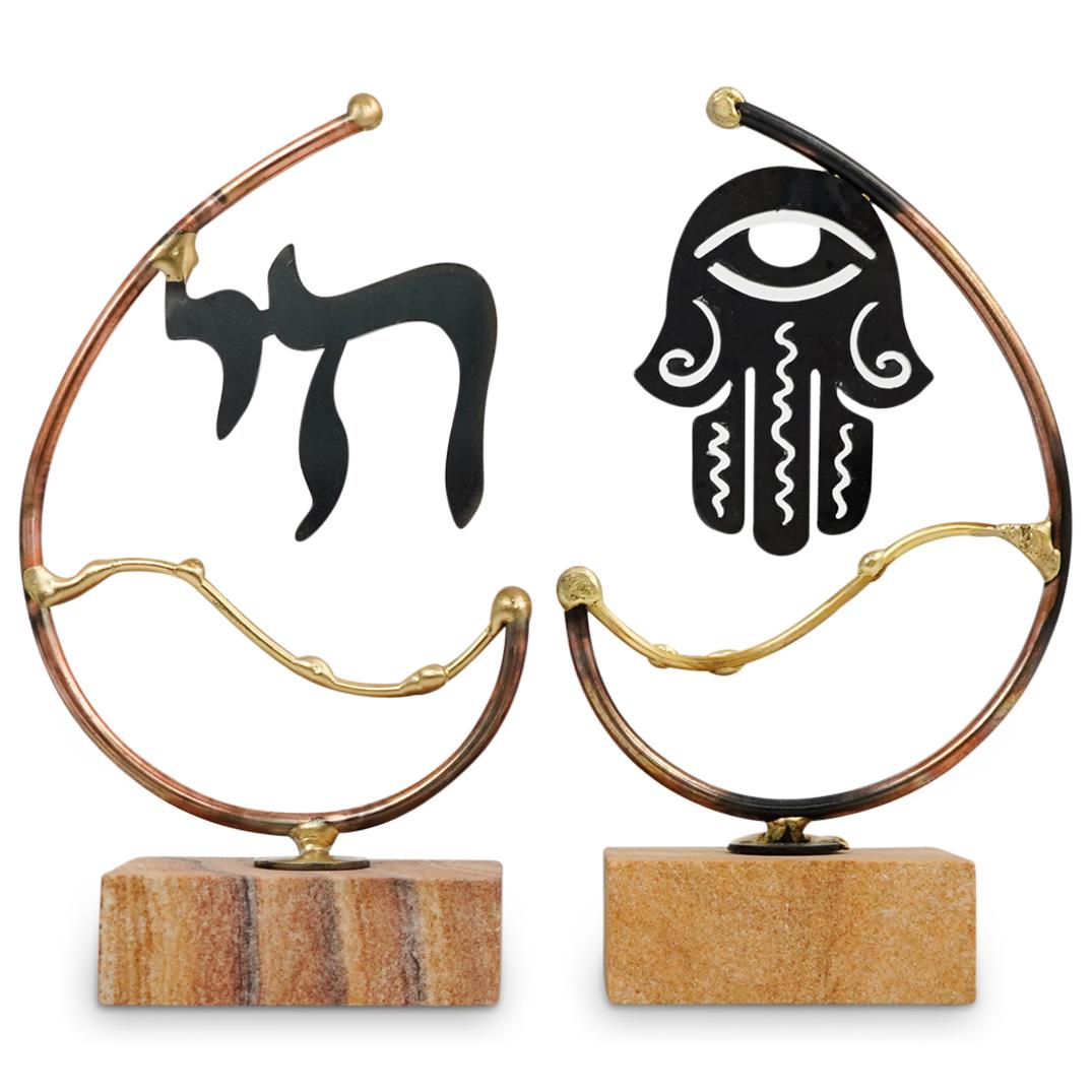 (2 pcs) Pair of Judaica Metal Sculpture (1 of 2)