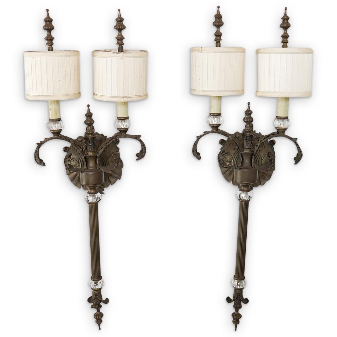 (2 Pc) Pair of Italian Bronze Sconces (1 of 5)