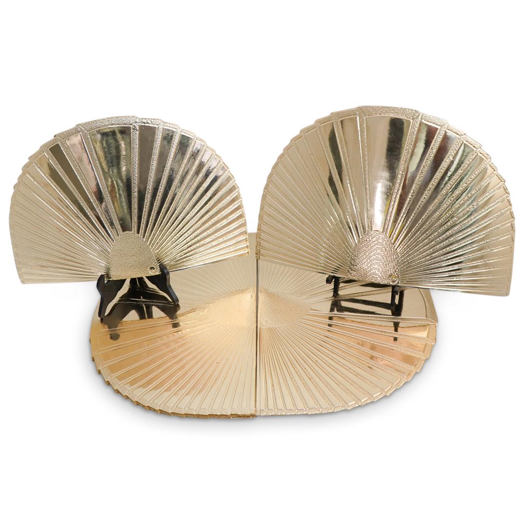 (12Pc) Gold Vinyl Shell Placemat Set (1 of 4)