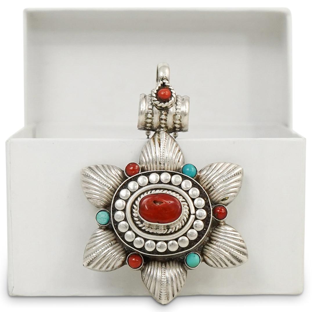 Sterling Navajo Style Pendant & Chain (1 of 4)