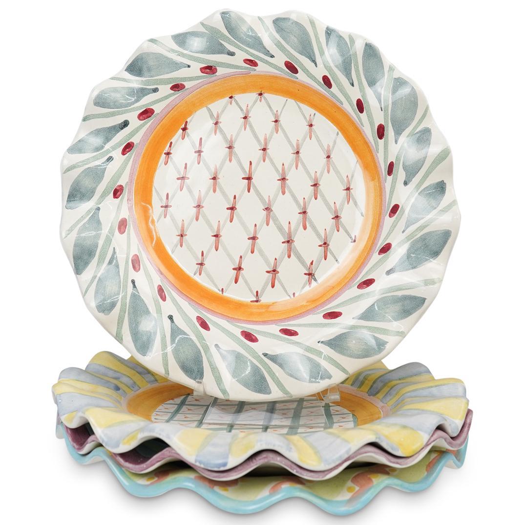 ( 4 Pcs) MacKenzie-Childs Ceramic Plates (1 of 3)