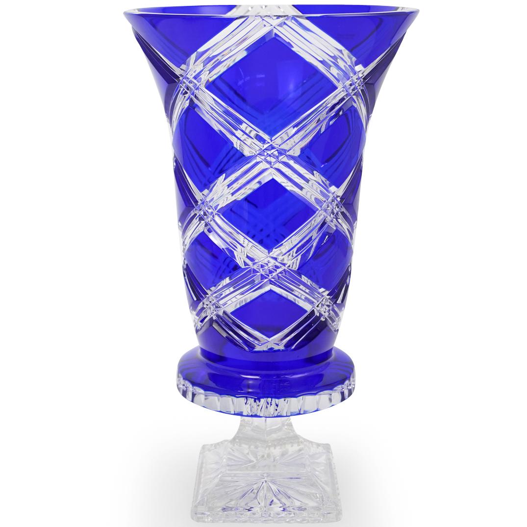 Cobalt Crystal Cut Vase (1 of 5)