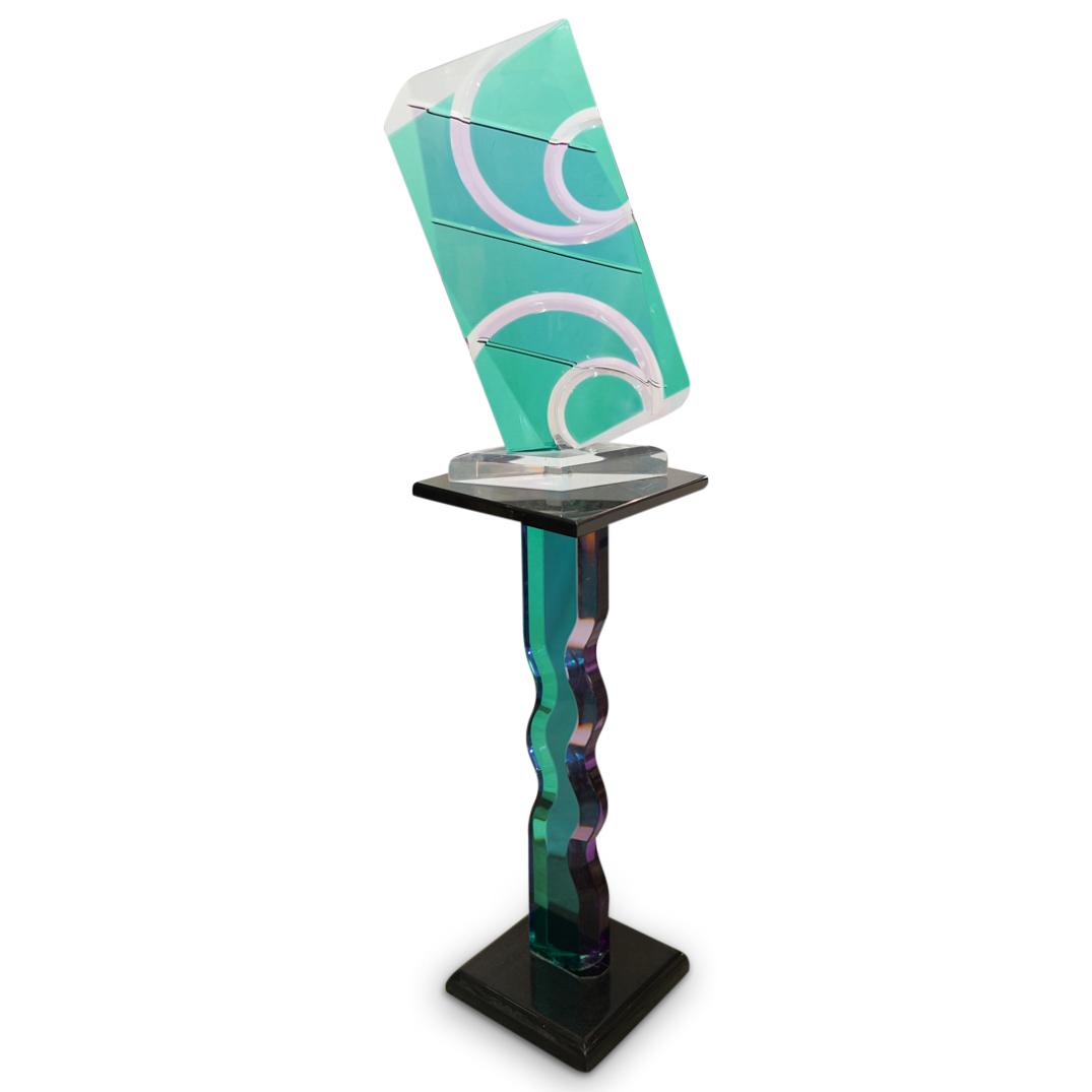 Shlomi Haziza Lucite Sculpture With Pedestal (1 of 4)