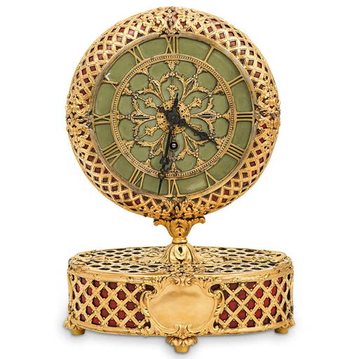 Antique E.f Caldwell Gilt Bronze Desk Clock