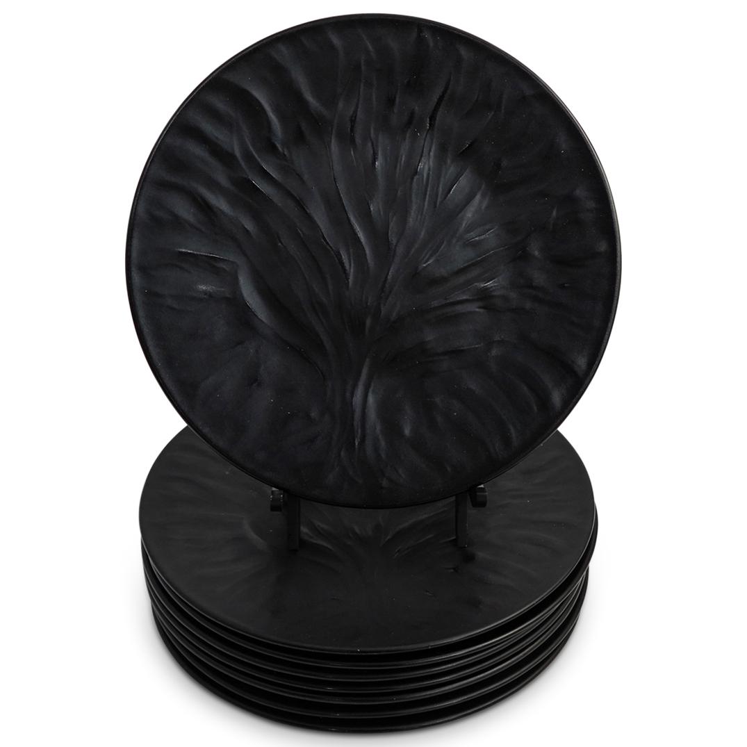 (8 Pc) Lalique "Algues Noir" Glass Plates (1 of 3)