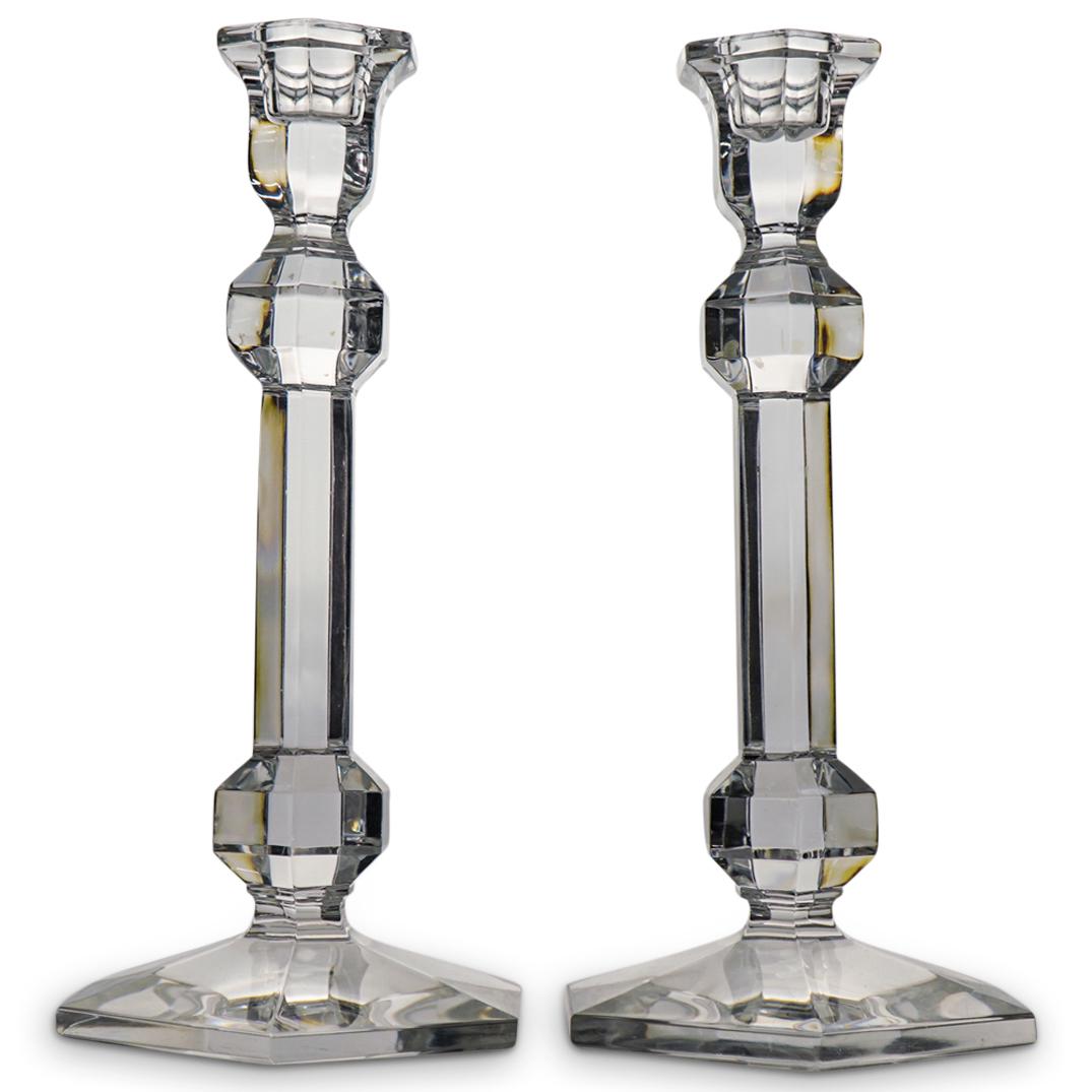Pair Of Val St. Lambert Crystal Candlesticks (1 of 3)