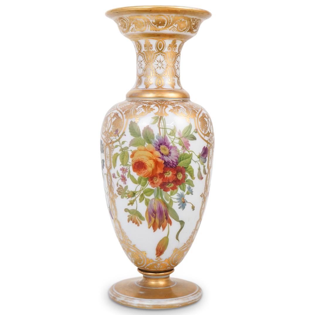 Antique French Hand Painted Opaline Glass Vase (1 of 5)