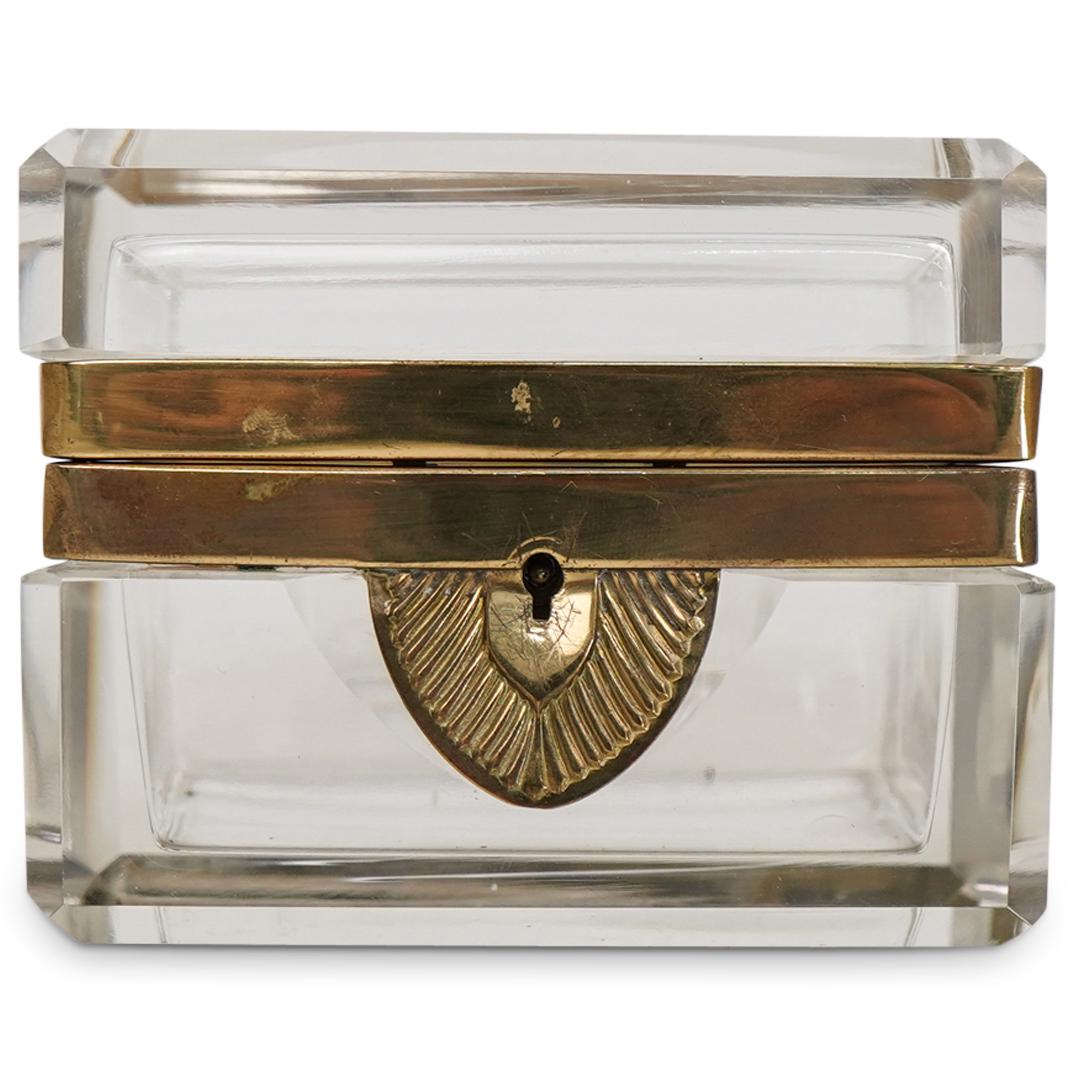 Art Deco Glass and Gilt Brass Vanity Box (1 of 6)