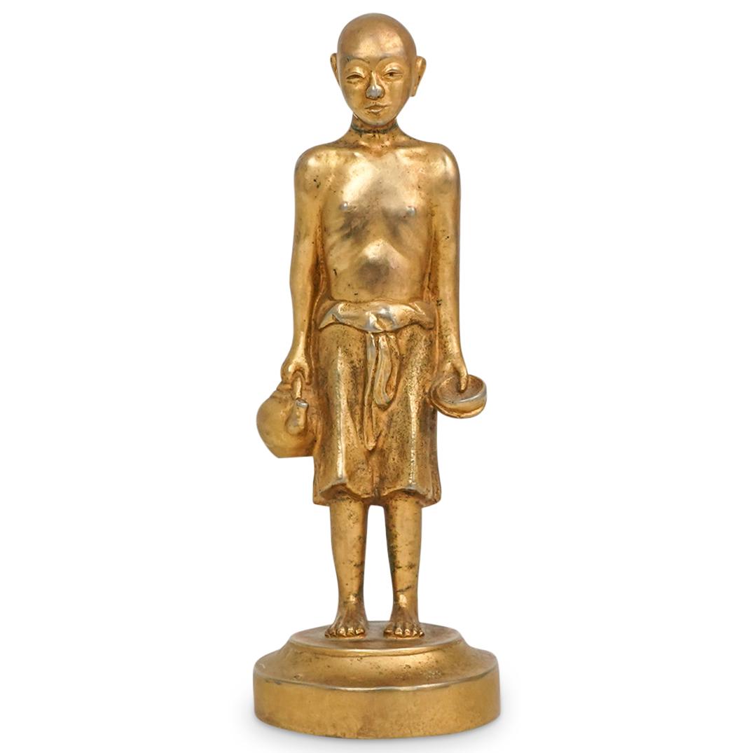K.M Ishikawa Gilt Metal Statue (1 of 5)