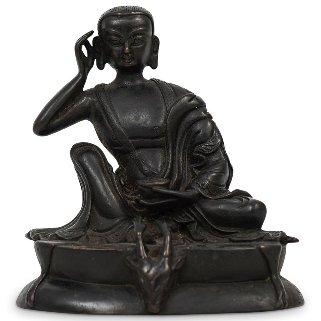 Antique Tibetan Milarepa Bronze Buddha (1 of 5)