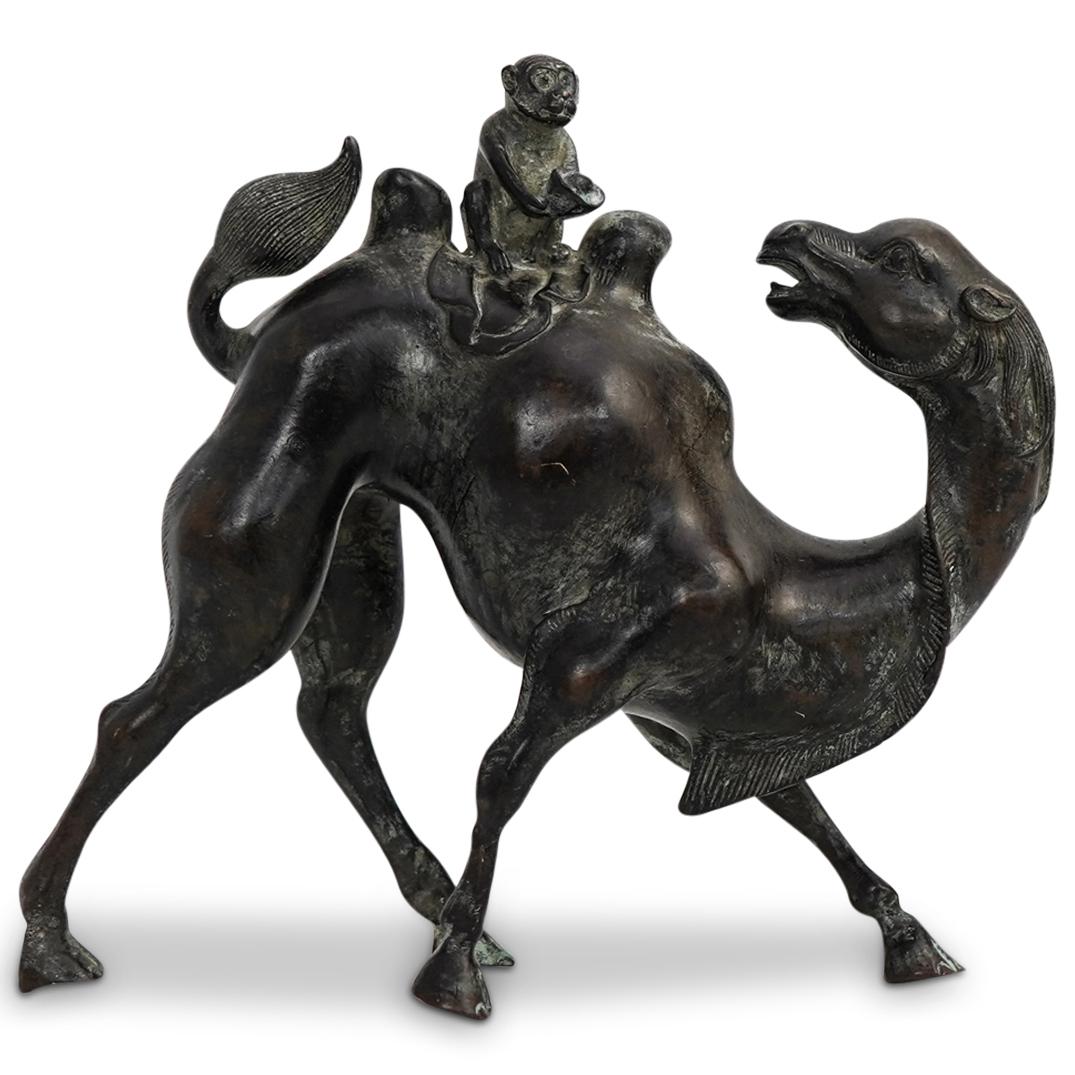 Antique Chinese Monkey On Camel Bronze (1 of 4)