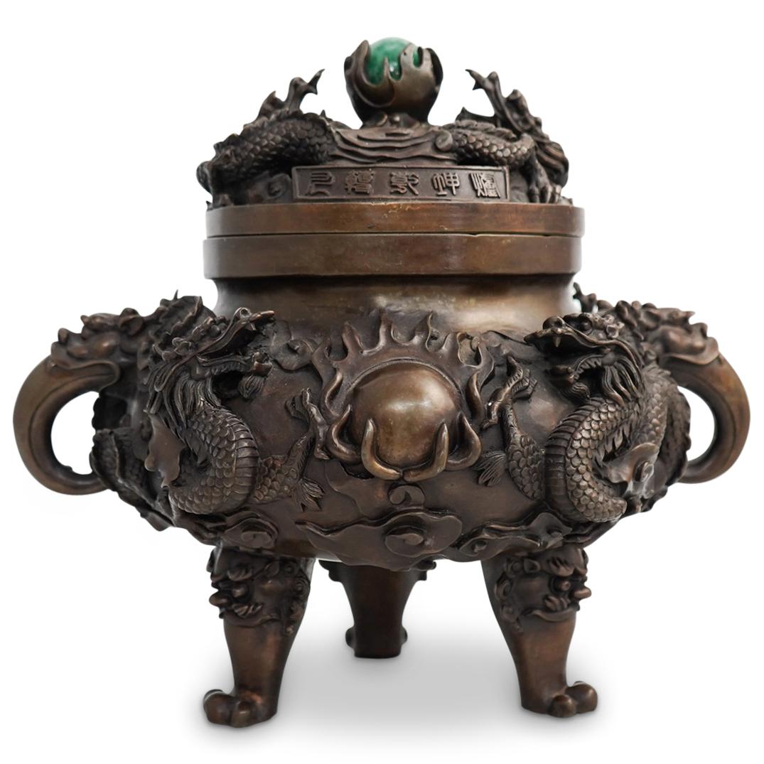 Chinese Bronze Dragon Censer (1 of 8)