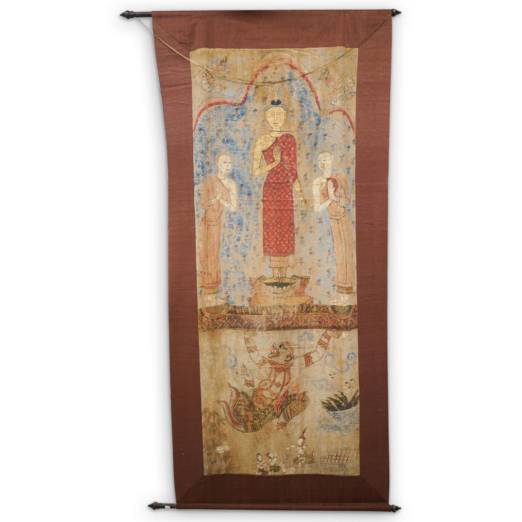 Chinese Buddha Wall Tapestry Scroll (1 of 6)