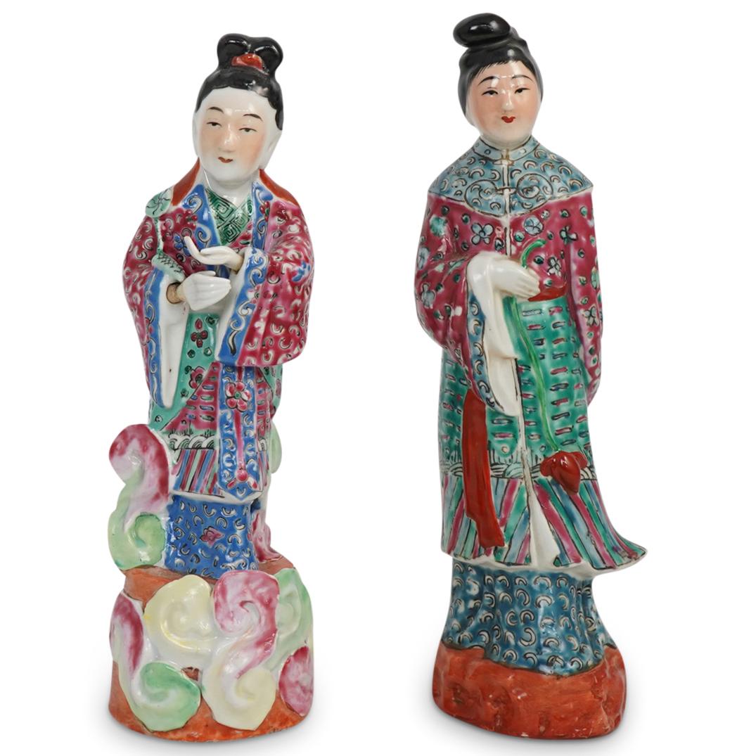 (2 Pc) Vintage Chinese Porcelain Figurines (1 of 8)