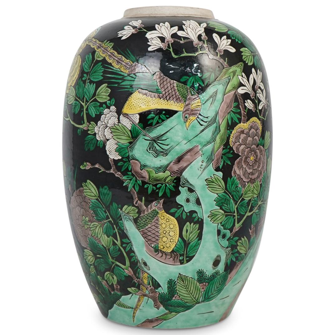 Chinese Porcelain Famille Noire Vase (1 of 6)