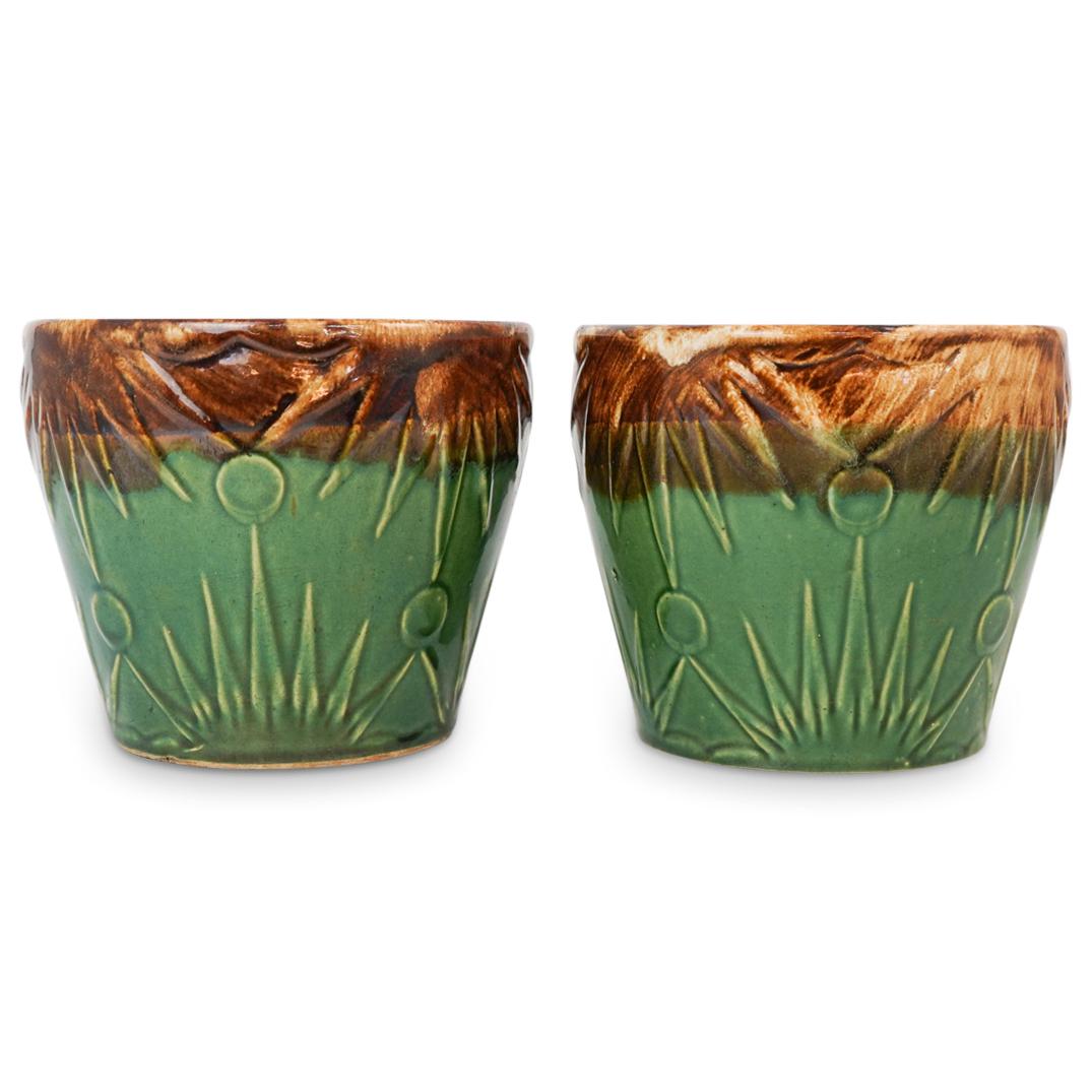 Pair Of Early Mccoy Ceramic Planters (1 of 4)