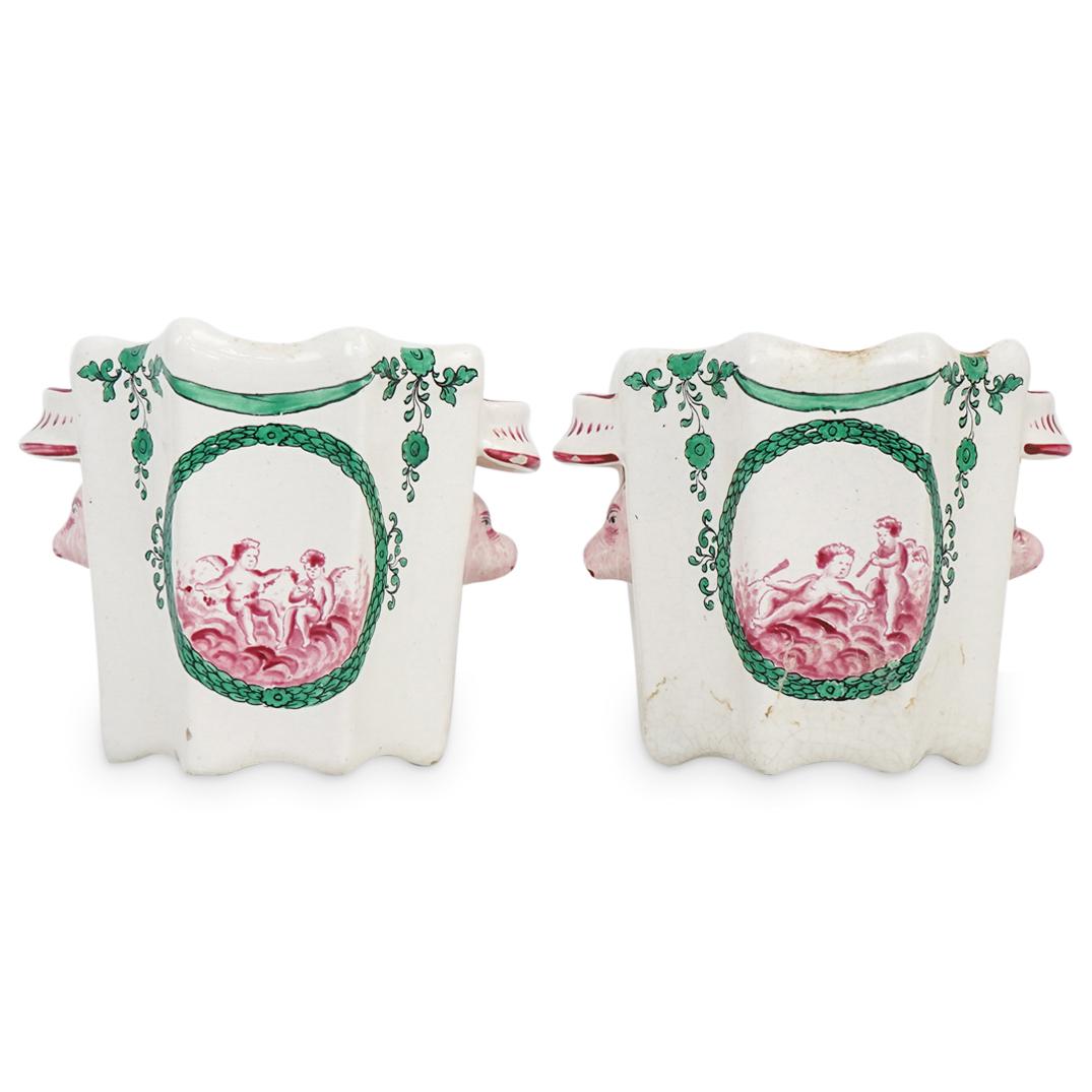 Antique Pair Of French Faience Pots (1 of 6)