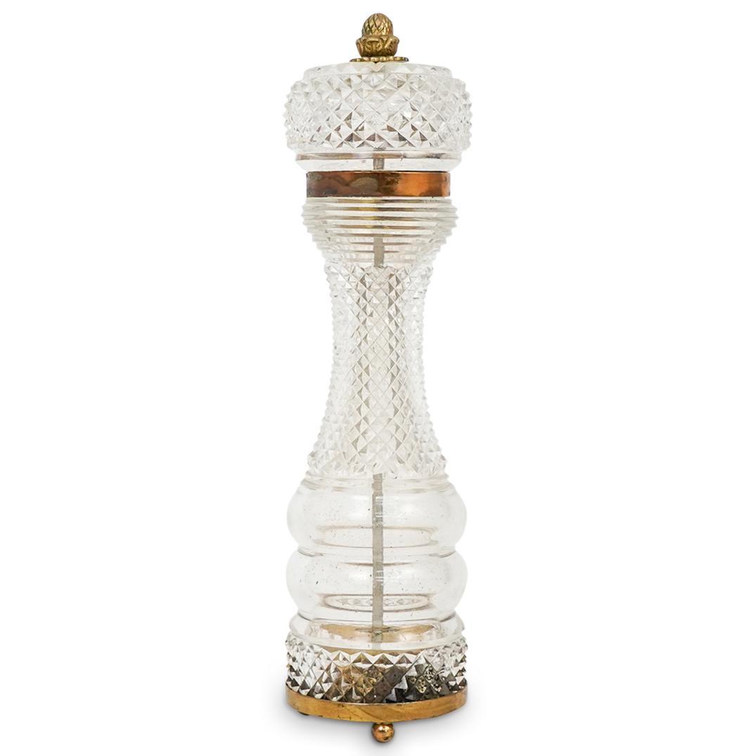 French Crystal Cut Glass Pepper Grinder (1 of 6)