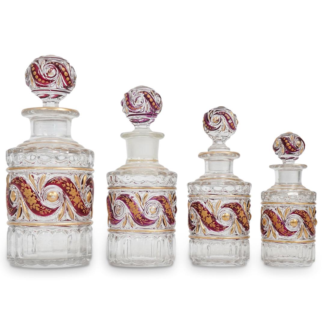 (4Pc) Baccarat Glass Perfume Bottle Set (1 of 2)