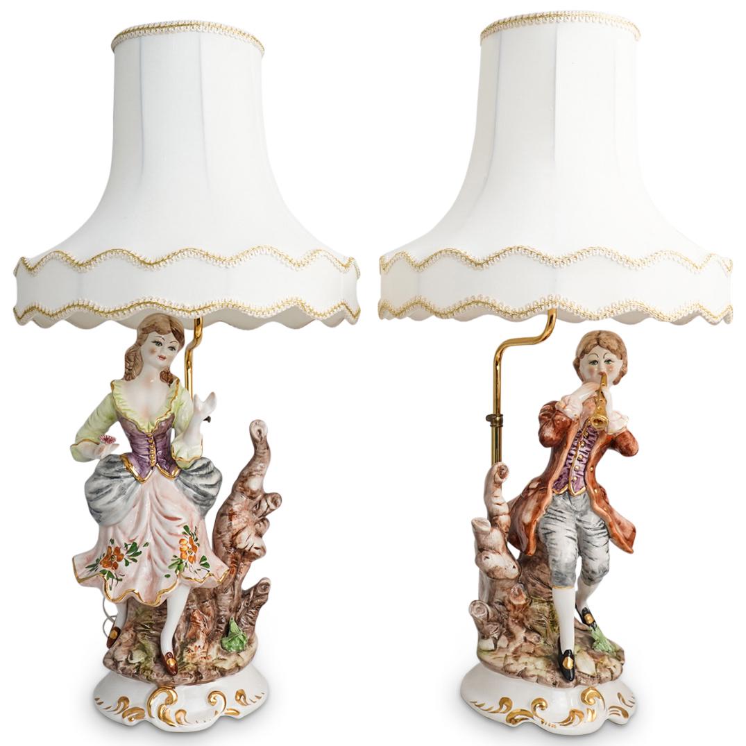 Vintage capodimonte 2024 figurine lamps