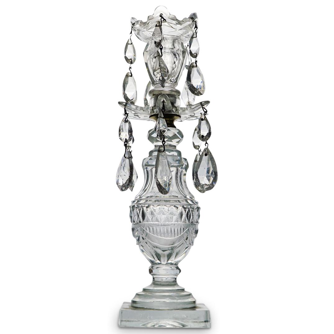 19th Cent. Cut Crystal English Candlestick (1 of 2)