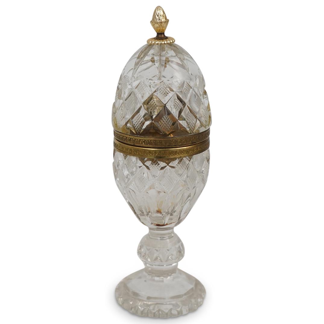 Cut Crystal Egg Shaped Lighter Box (1 of 2)