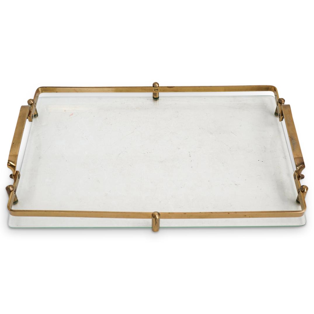 Mid Century Brass & Glass Tray (1 of 4)