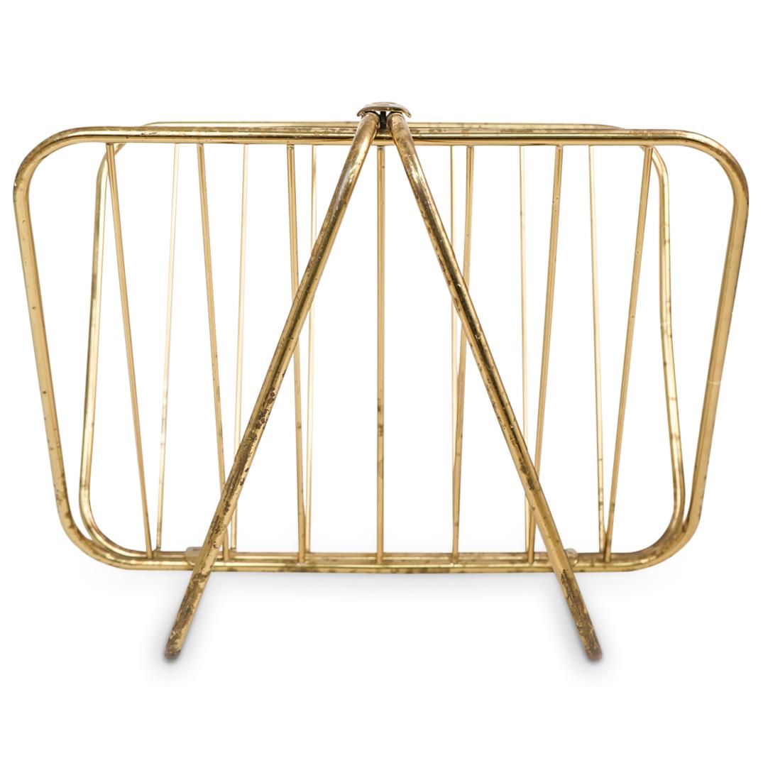 Italian Mid Century Brass Magazine Rack (1 of 6)