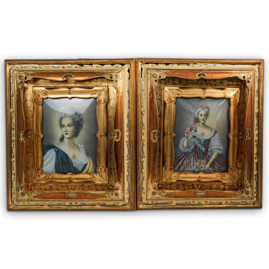 Pair Of Painted Framed Portraits (1 of 8)
