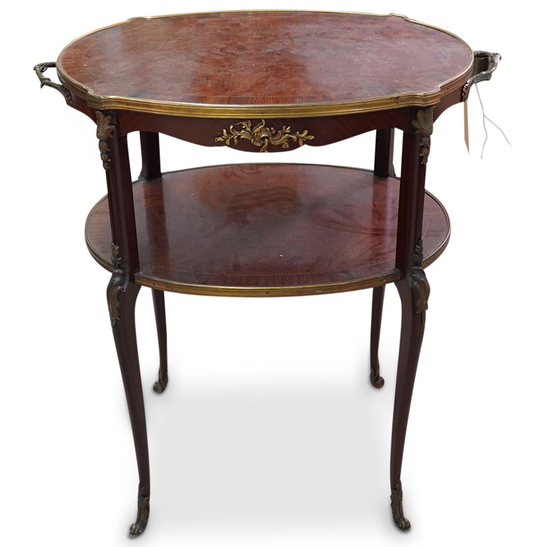 French Inlaid Wood and Tea Table (1 of 6)