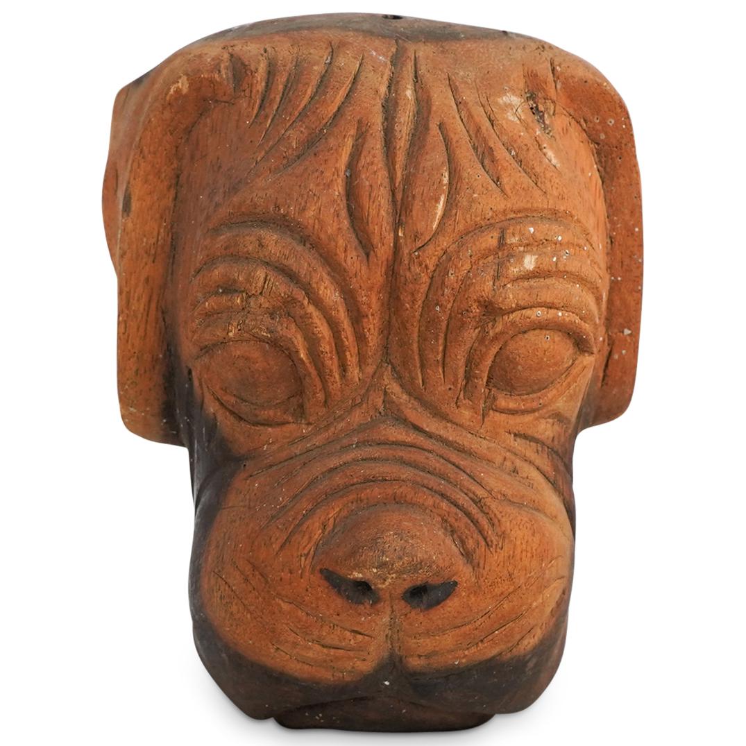 Folk Art Carved Wood Dog Mask (1 of 3)