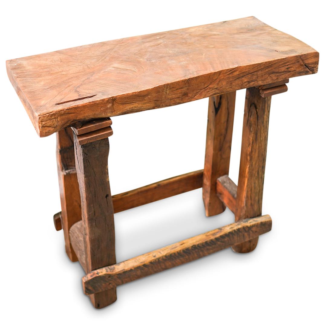 Mexican natural carved wood slab console table (1 of 6)