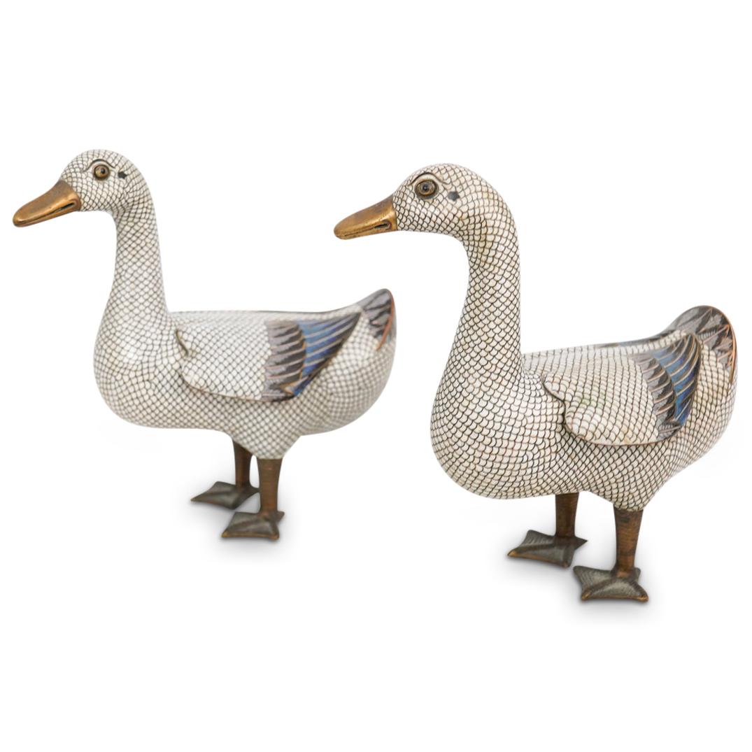 Pair Of Chinese Cloisonne Ducks (1 of 7)